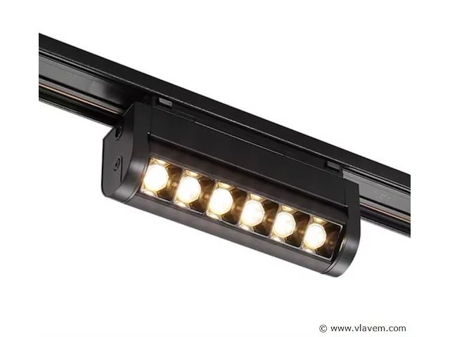 5 x alfa led spot op magnetische rail 48v - 4000k neutraal wit -12w - zwart - afbeelding 1 van  4