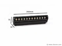 5 x alfa led spot op magnetische rail 48v - 4000k neutraal wit -12w - zwart - afbeelding 3 van  4