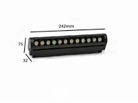 5 x alfa led spot op magnetische rail 48v - 4000k neutraal wit -12w - zwart - afbeelding 4 van  5