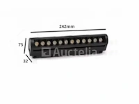 5 x alfa lineaire led-spot voor magnetische rail 48v – 12w – zwart. - afbeelding 1 van  4