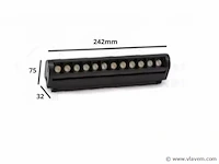 5 x alfa lineaire led-spot voor magnetische rail 48v – 12w – zwart. - afbeelding 3 van  4