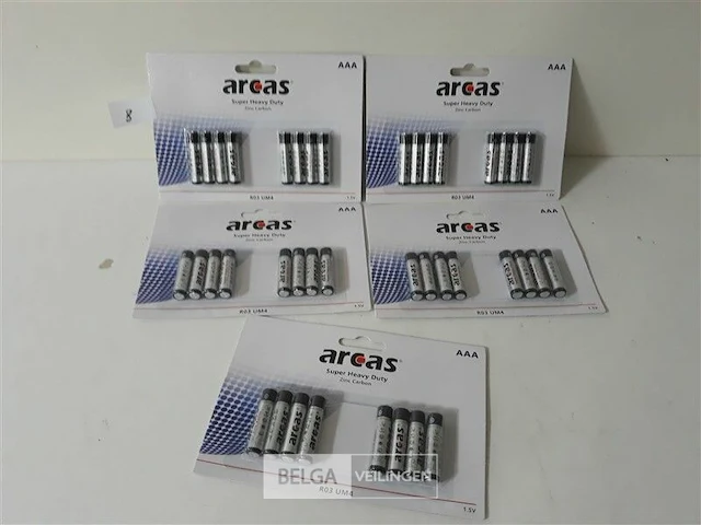 5 x batterijen aaa 1,5v 8 stuks zinc carbon - afbeelding 1 van  3