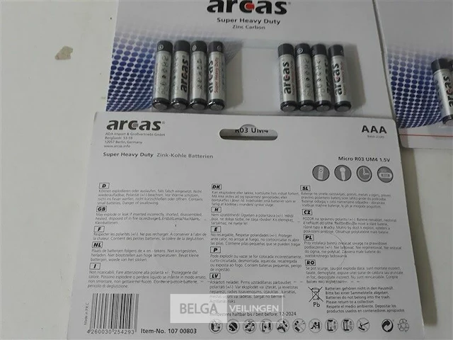 5 x batterijen aaa 1,5v 8 stuks zinc carbon - afbeelding 3 van  3