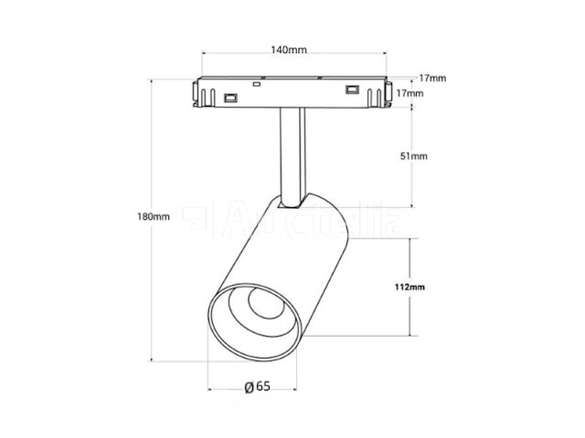 5 x bery led spot op magnetische rail 48v - 4000k neutraal wit -20w - zwart - afbeelding 5 van  5