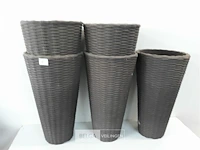 5 x bloempot rond h 48 cm d 23 cm