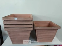 5 x bloempot vierkant 35x35 cm - afbeelding 2 van  3