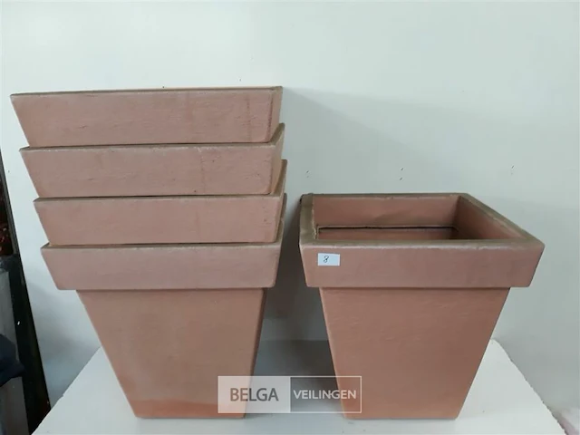 5 x bloempot vierkant 35x35 cm - afbeelding 1 van  3