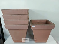 5 x bloempot vierkant 35x35 cm - afbeelding 1 van  3