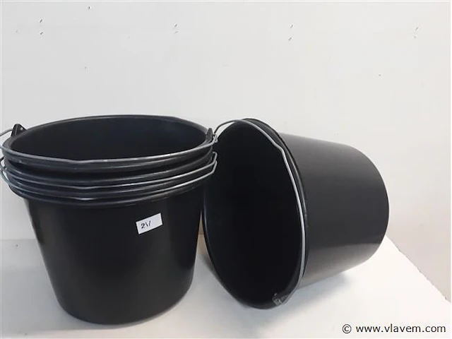 5 x bouwemmer zwart 12 l - afbeelding 1 van  2