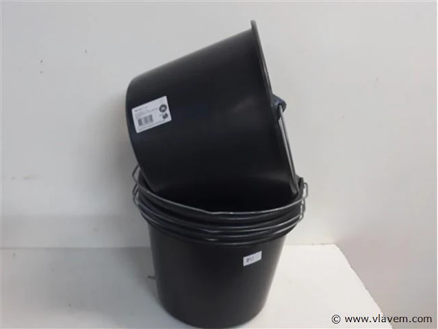 5 x bouwemmer zwart 12 l - afbeelding 2 van  2