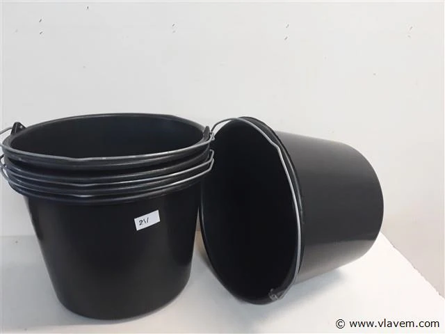 5 x bouwemmer zwart 12 l - afbeelding 1 van  2