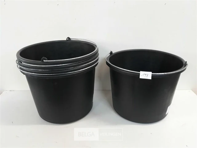 5 x bouwemmer zwart 12 l - afbeelding 1 van  3