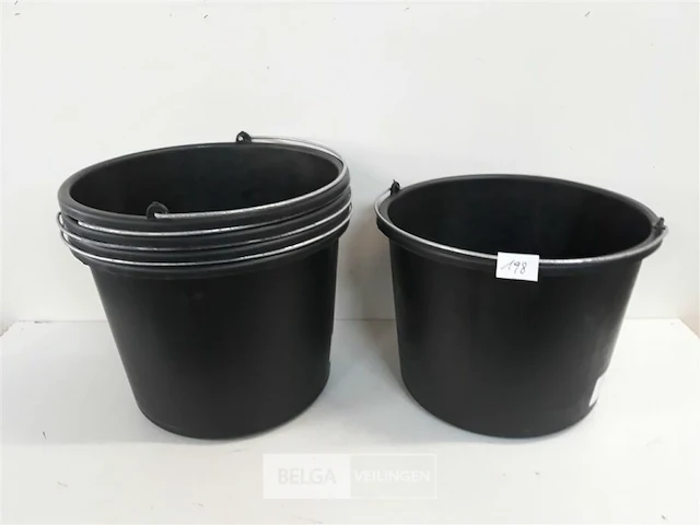 5 x bouwemmer zwart 12 l - afbeelding 1 van  3
