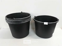 5 x bouwemmer zwart 12 l - afbeelding 2 van  3