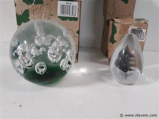 5 x deco in glas 2 x bol + 3 x kegel - afbeelding 2 van  2