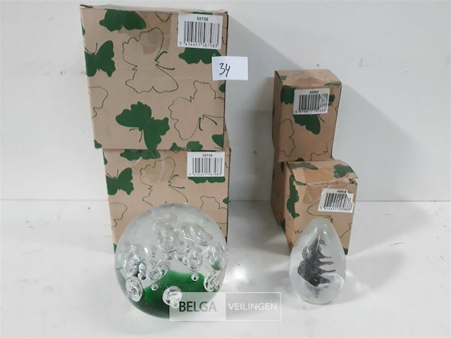 5 x deco in glas 2 x bol + 3 x kegel - afbeelding 1 van  3