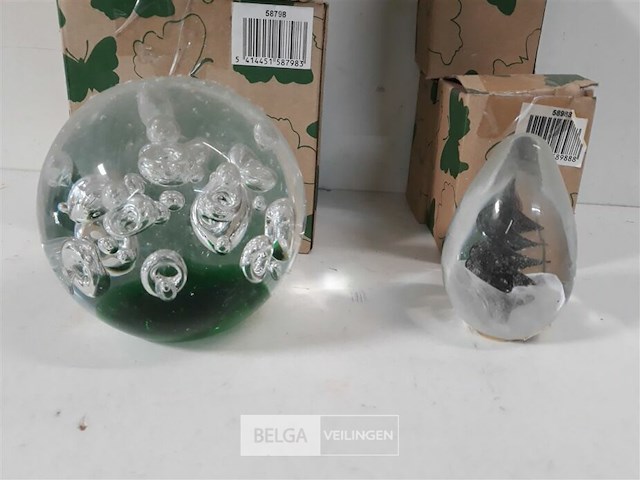 5 x deco in glas 2 x bol + 3 x kegel - afbeelding 3 van  3