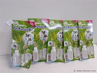 5 x dieren papfles in set met flessenborstel - afbeelding 1 van  2