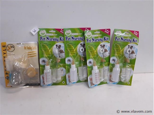 5 x dieren papfles in set met flessenborstel - afbeelding 1 van  2