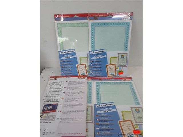 5 x diplomas 25 vellen 2 assorti - afbeelding 1 van  2