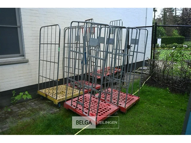 5 x draadstalen container op wielen - afbeelding 1 van  7