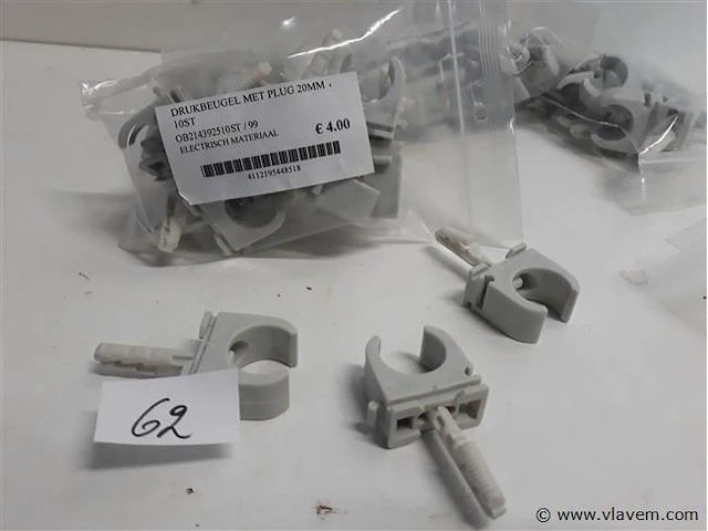 5 x drukbeugel + plug 20 mm 10 stuks - afbeelding 2 van  2
