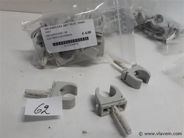 5 x drukbeugel + plug 20 mm 10 stuks - afbeelding 2 van  2