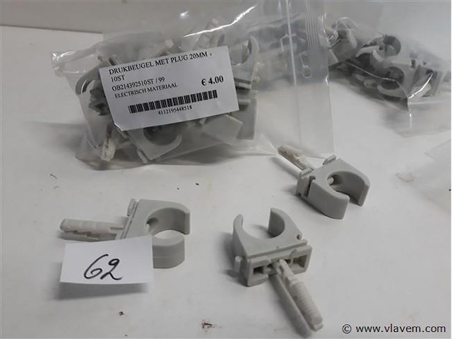5 x drukbeugel + plug 20 mm 10 stuks - afbeelding 2 van  2