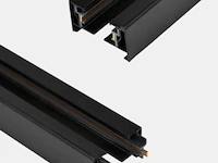 5 x eenfase rail – 1 m – zwart – aluminium – ip20 – inclusief montageset - afbeelding 3 van  3