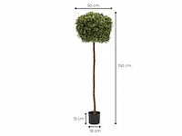 5 x grote buxusboom - kunstplant - 150 cm - afbeelding 5 van  6