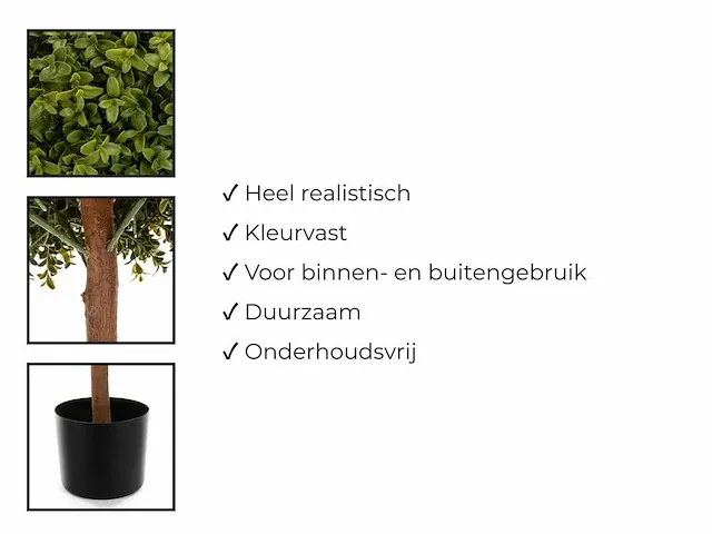 5 x grote buxusboom - kunstplant - 150 cm - afbeelding 6 van  6