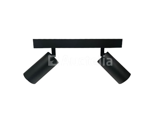 5 x gu10 opbouwarmatuur – 2 draaibare spots –zwart – aluminium – draaibaar 350°/70° – ip20 - afbeelding 1 van  4