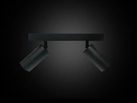 5 x gu10 opbouwarmatuur – 2 draaibare spots –zwart – aluminium – draaibaar 350°/70° – ip20 - afbeelding 3 van  4