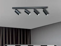 5 x gu10 opbouwarmatuur – 4 draaibare spots – zwart – aluminium – draaibaar 350°/70° – ip20 - afbeelding 4 van  5