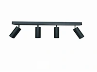 5 x gu10 opbouwarmatuur – 4 draaibare spots – zwart – aluminium – draaibaar 350°/70° – ip20 - afbeelding 3 van  6