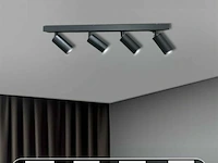 5 x gu10 opbouwarmatuur – 4 draaibare spots – zwart – aluminium – draaibaar 350°/70° – ip20 - afbeelding 5 van  6