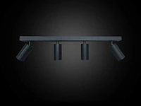 5 x gu10 opbouwarmatuur – 4 draaibare spots – zwart – aluminium – draaibaar 350°/70° – ip20 - afbeelding 3 van  5