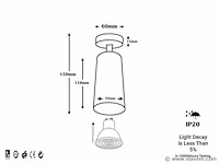 5 x gu10 opbouwarmatuur – draaibaar 350°/70° – ø55x110 mm – aluminium – ip20 – binnen - afbeelding 5 van  5
