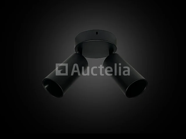 5 x gu10 ronde plafondlamp – 2 verstelbare spots – zwart – aluminium – ø120 mm – ip20 - afbeelding 4 van  4