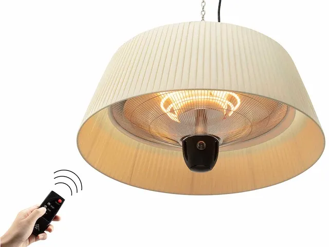 5 x hangende elektrische terrasverwarmer met kap - cream - afbeelding 1 van  7