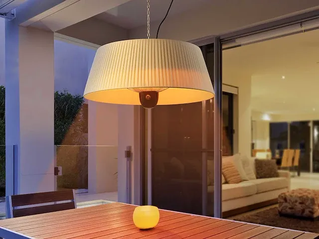 5 x hangende elektrische terrasverwarmer met kap - cream - afbeelding 6 van  7
