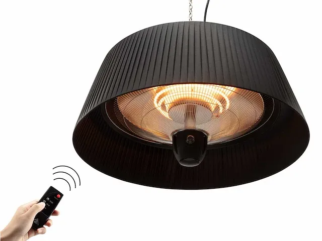 5 x hangende elektrische terrasverwarmer met kap - zwart - afbeelding 1 van  9