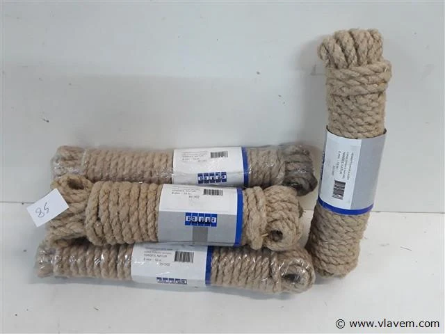 5 x hennep touw 8 mm 10 m - afbeelding 1 van  2