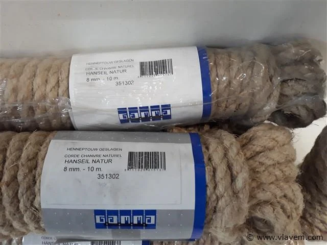 5 x hennep touw 8 mm 10 m - afbeelding 2 van  2