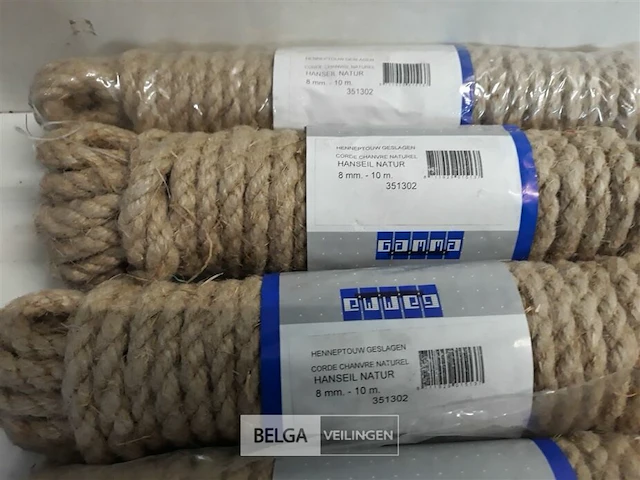 5 x hennep touw 8 mm 10 m - afbeelding 3 van  3