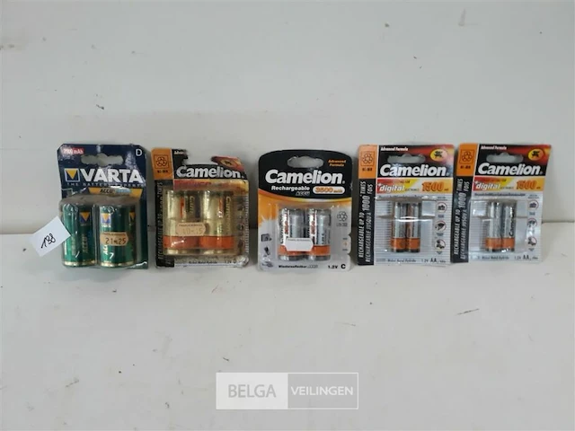 5 x herlaadbare batterijen mix aa-c-d - afbeelding 1 van  3