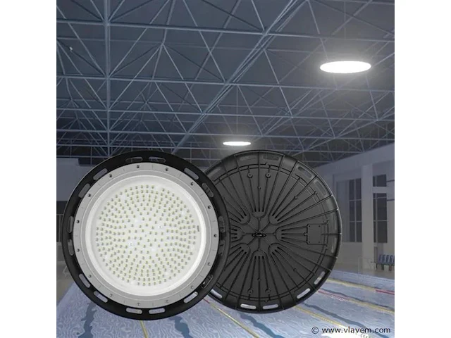 5 x highbay led slim 100w – 6500k koud wit – ufo ip65 waterdicht – 11.000 lm - afbeelding 3 van  5