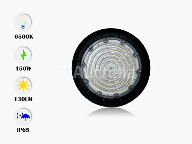 5 x highbay pro 150w led schijnwerper – 6500k koel wit – ip65 waterdicht – 19,500 lm – philips lumileds - afbeelding 4 van  5