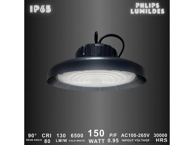 5 x highbay pro led 150w – 6500k koud wit – ip65 waterdicht – 19.500 lm – philips lumileds - afbeelding 1 van  5