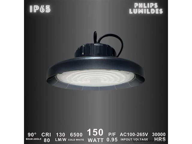 5 x highbay pro led 150w – 6500k koud wit – ip65 waterdicht – 19.500 lm – philips lumileds - afbeelding 1 van  5